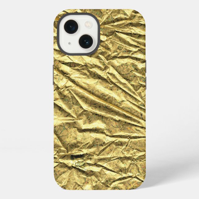 Glossy gold foil iPhone case (Back)