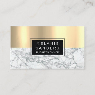 Glossy Gold Metal Marble Business Card