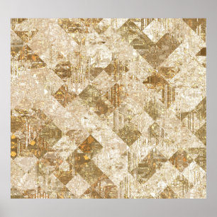Glossy Golden Mosaic Brilliance Poster