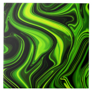 Glossy Green Colour in Fluid Marble Tile