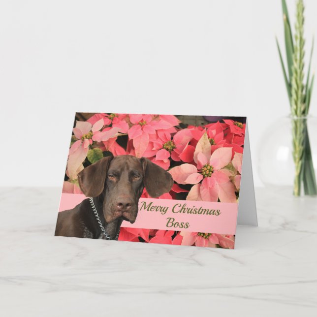 Glossy Grizzly Boss Merry Christmas Holiday Card (Front)