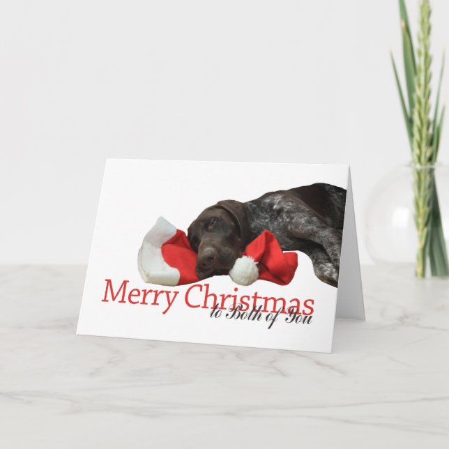 Glossy Grizzly Both of You Merry Christmas Holiday Card (Front)