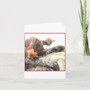 Glossy Grizzly Christmas Pointer Holiday Card