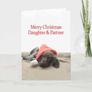 Glossy Grizzly Daughter & Partner Merry Christmas Holiday Card