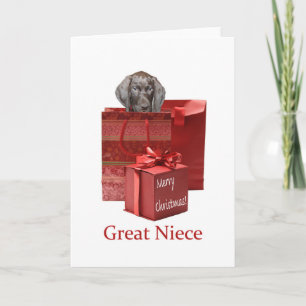Glossy Grizzly Great Niece Merry X-mas Holiday Card