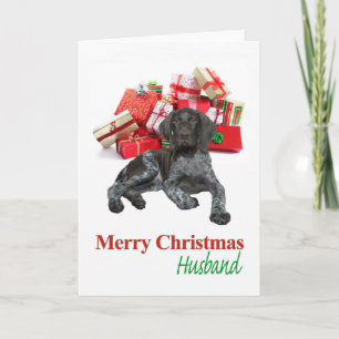 Glossy Grizzly Husband Merry Christmas Holiday Card