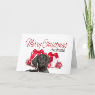 Glossy Grizzly Husband Merry Christmas Holiday Card