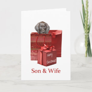 Glossy Grizzly Son & Wife Merry Christmas Holiday Card