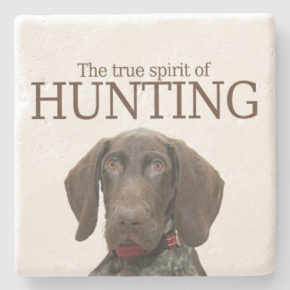 Glossy Grizzly true spirit of hunting Stone Coaster