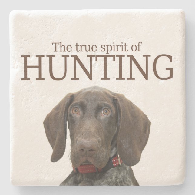 Glossy Grizzly true spirit of hunting Stone Coaster (Front)