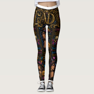 Glossy Halloween Lady Witch Collage Leggings