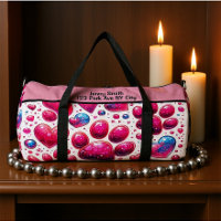 Glossy Heart Bubble Pattern Travel Monogram