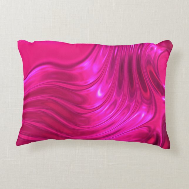 Glossy Hollywood Cerise Super Pink Decorative Cushion (Back)