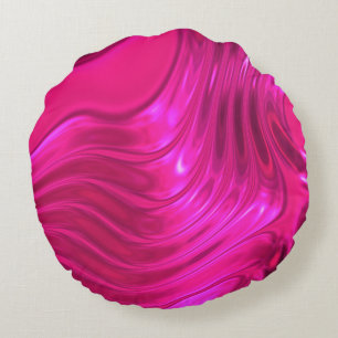 Glossy Hollywood Cerise Super Pink Round Cushion