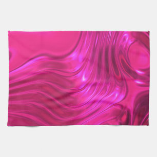 Glossy Hollywood Cerise Super Pink Tea Towel