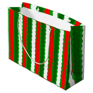 Glossy Large Christmas Gift Bag Red Green White