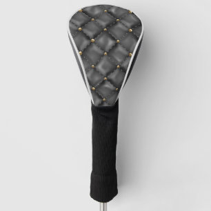 Glossy Leather Texture with Gold Pearls Golf Head Cover