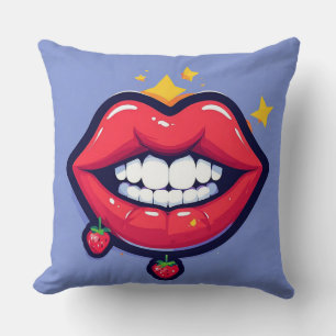 🌸 Glossy Lips Glam Chic Home Style 🌸 Cushion
