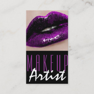 Glossy Lips MakeUp Artist, Cosmetology, Salon Business Card