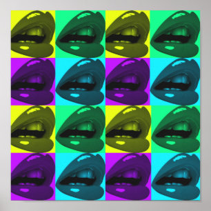 Glossy Lips Pop Art Posters