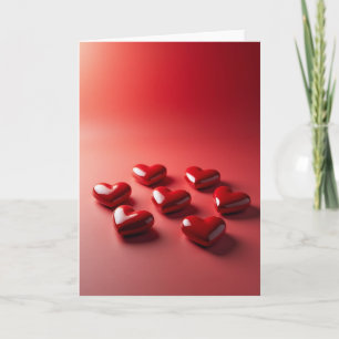 Glossy Love Hearts Card