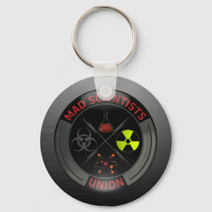 Glossy Mad Scientist Union Button Key Ring