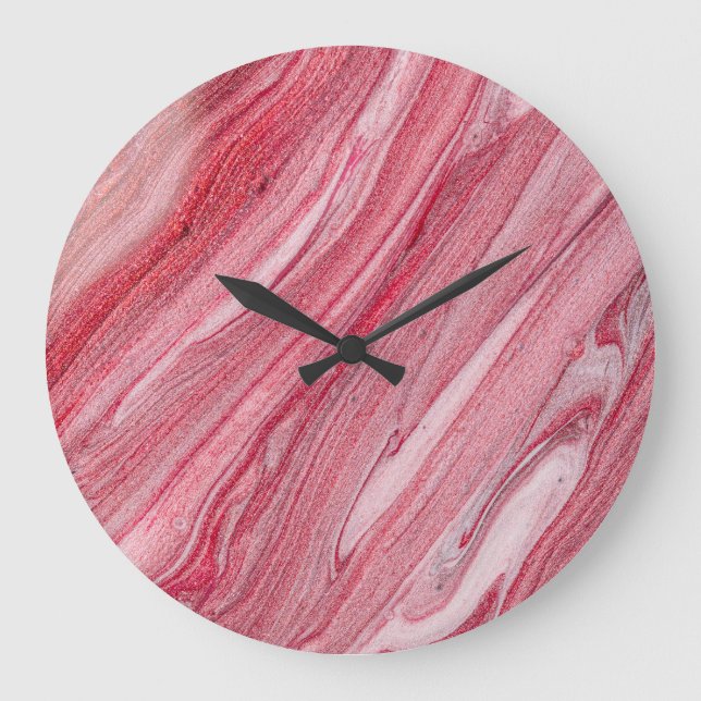 Glossy Nail Polish: Textured Background Large Clock (Front)
