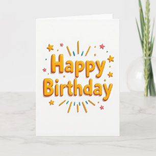Glossy Orange Birthday Card