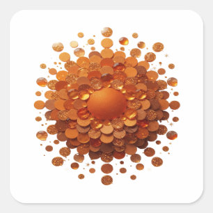 Glossy Orange ORANGE SPHERE Gift Sticker