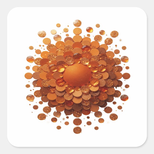 Glossy Orange ORANGE SPHERE Gift Sticker (Front)