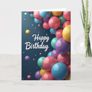Glossy Orbs Birthday Card