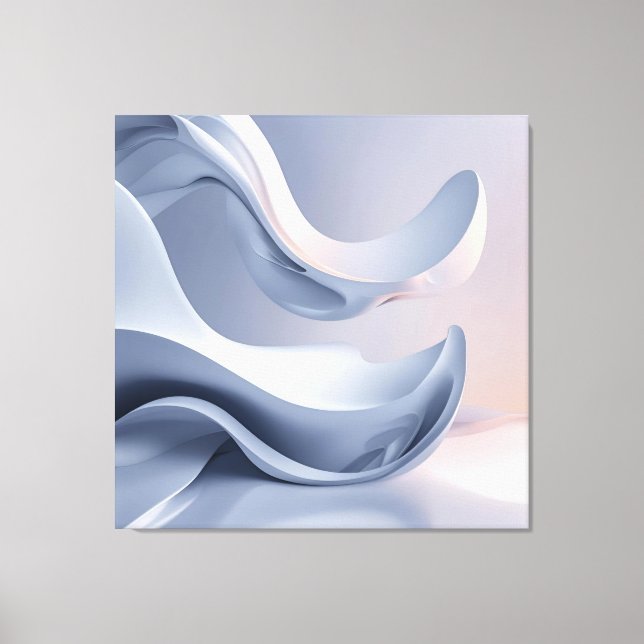 Glossy Pastel Flow – Abstract Digital Art for Mode Canvas Print (Front)