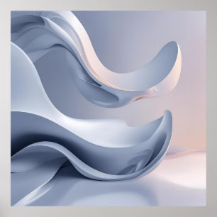 Glossy Pastel Flow – Abstract Digital Art for Mode Poster