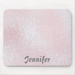 Glossy pink GIRLY Glitter PERSONALIZED YOUR NAME Mouse Mat