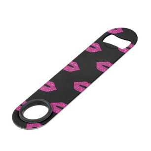 Glossy Pink Lips Purple Glitter Kisses Elegant