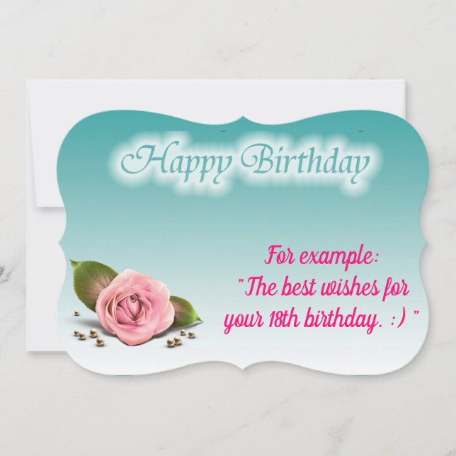 Glossy Popular Rose Birthday Card (Front)