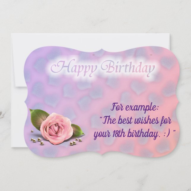 Glossy Popular Rose Birthday Card (Front)
