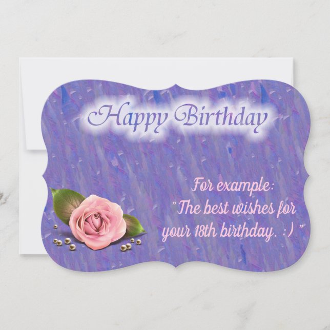 Glossy Popular Rose Birthday Card (Front)