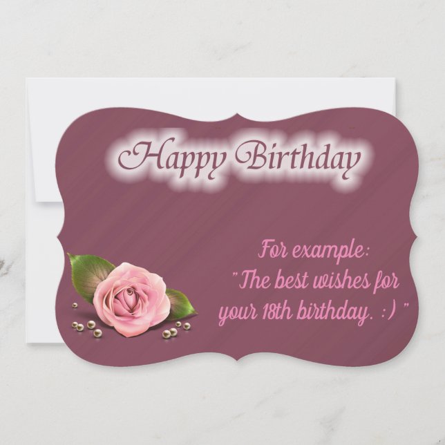 Glossy Popular Rose Birthday Card (Front)