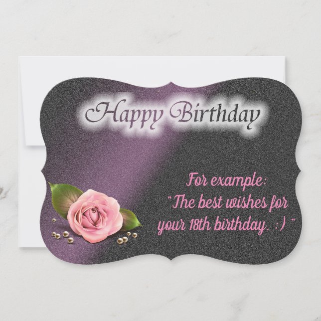 Glossy Popular Rose Birthday Card (Front)