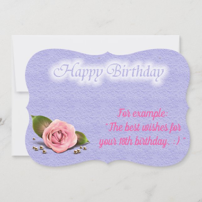 Glossy Popular Rose Birthday Card (Front)