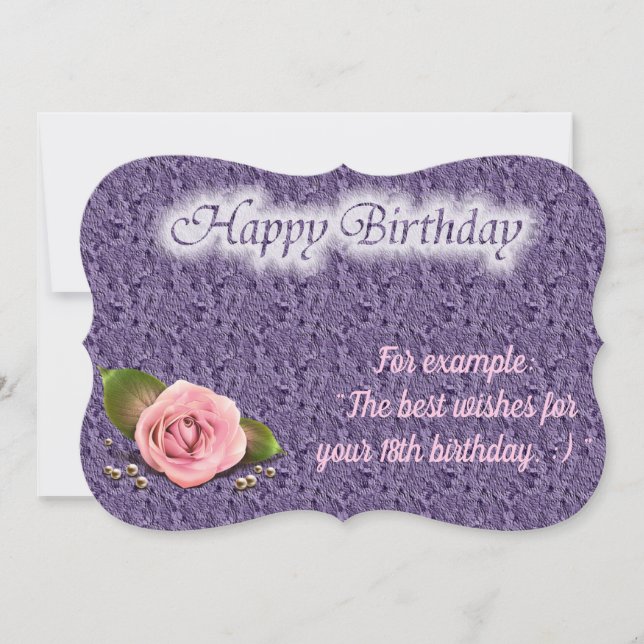Glossy Popular Rose Birthday Card (Front)