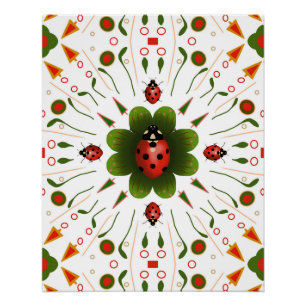 Glossy Poster Ladybug Repeat Design