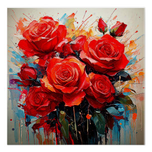 Glossy Poster - The Red Roses Artwork