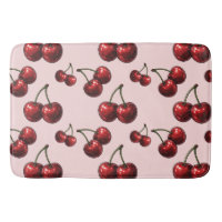 Glossy Red Cherries Pink Retro Glam