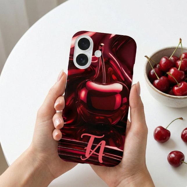 Glossy Red Cherry Monogram iPhone / iPad case (Creator Uploaded)