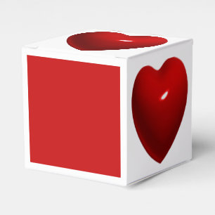 Glossy red heart favour box