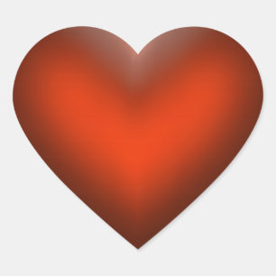 Glossy Red Heart Heart Sticker