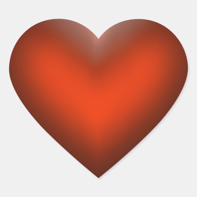 Glossy Red Heart Sticker (Front)