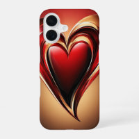 Glossy Red Heart With Dark Romantic Glow